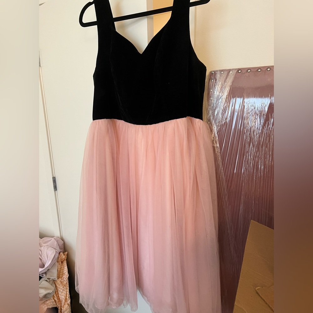 Modcloth x Collectif Size UK 20 Velvet and Tulle Fit and Flare Dress